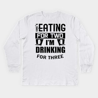 'I'm Drinking for Three' Amusing Father Beer Gift Kids Long Sleeve T-Shirt